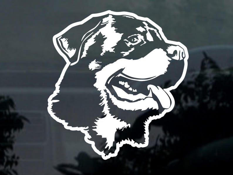 Rottweiler Car Sticker, Quality Rotti Head Decal Vinyl, Popular ...