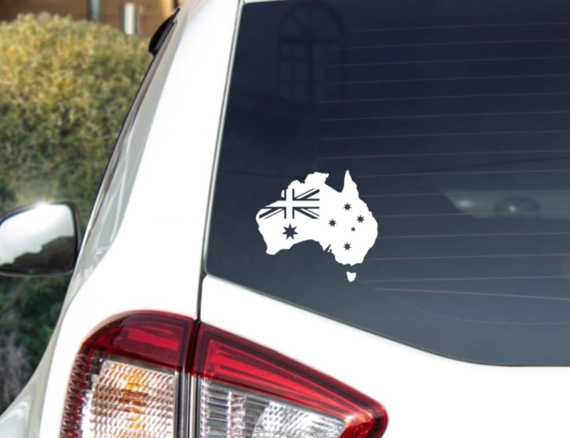 Australian Map Car Decal | Australia Flag Vinyl Sticker | Waterproof ...