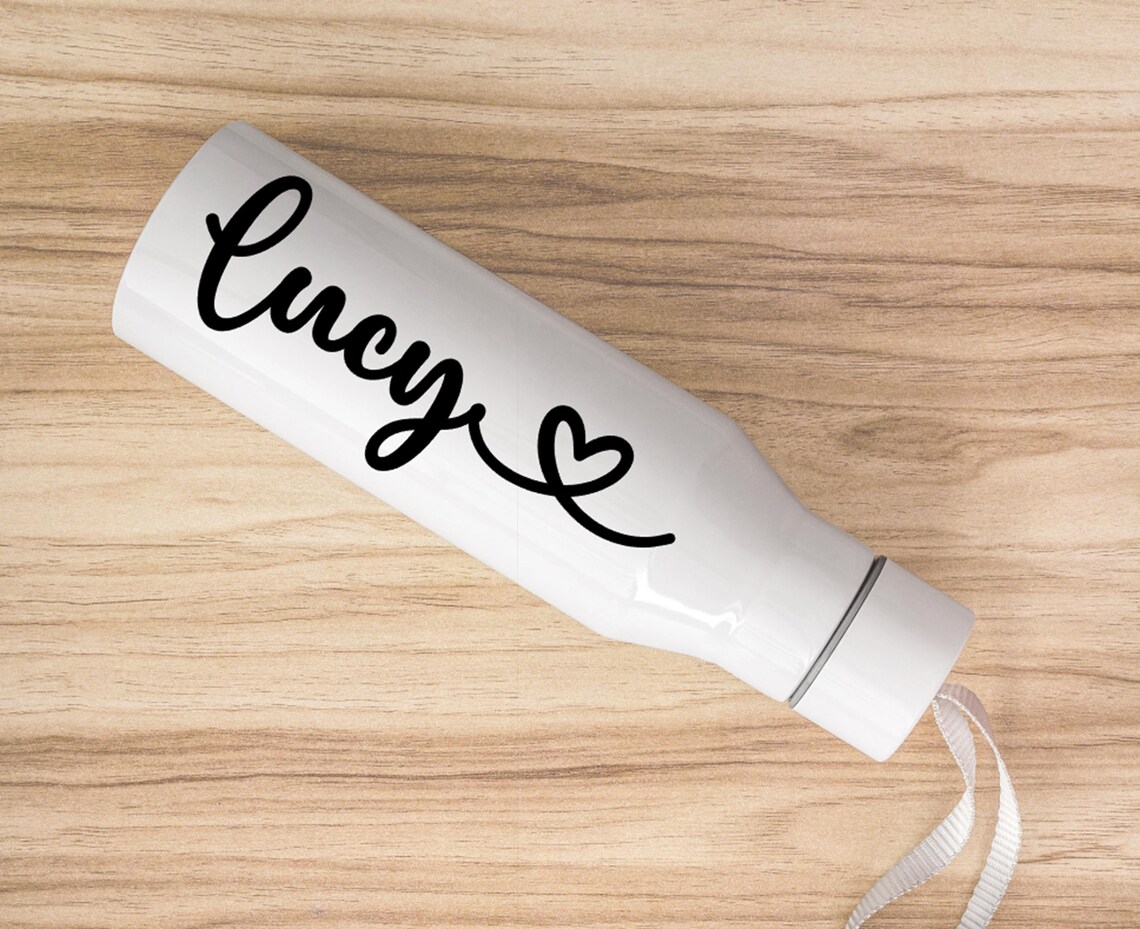 Personalised Name With Heart Vinyl Decal | Custom Name Sticker | Great ...