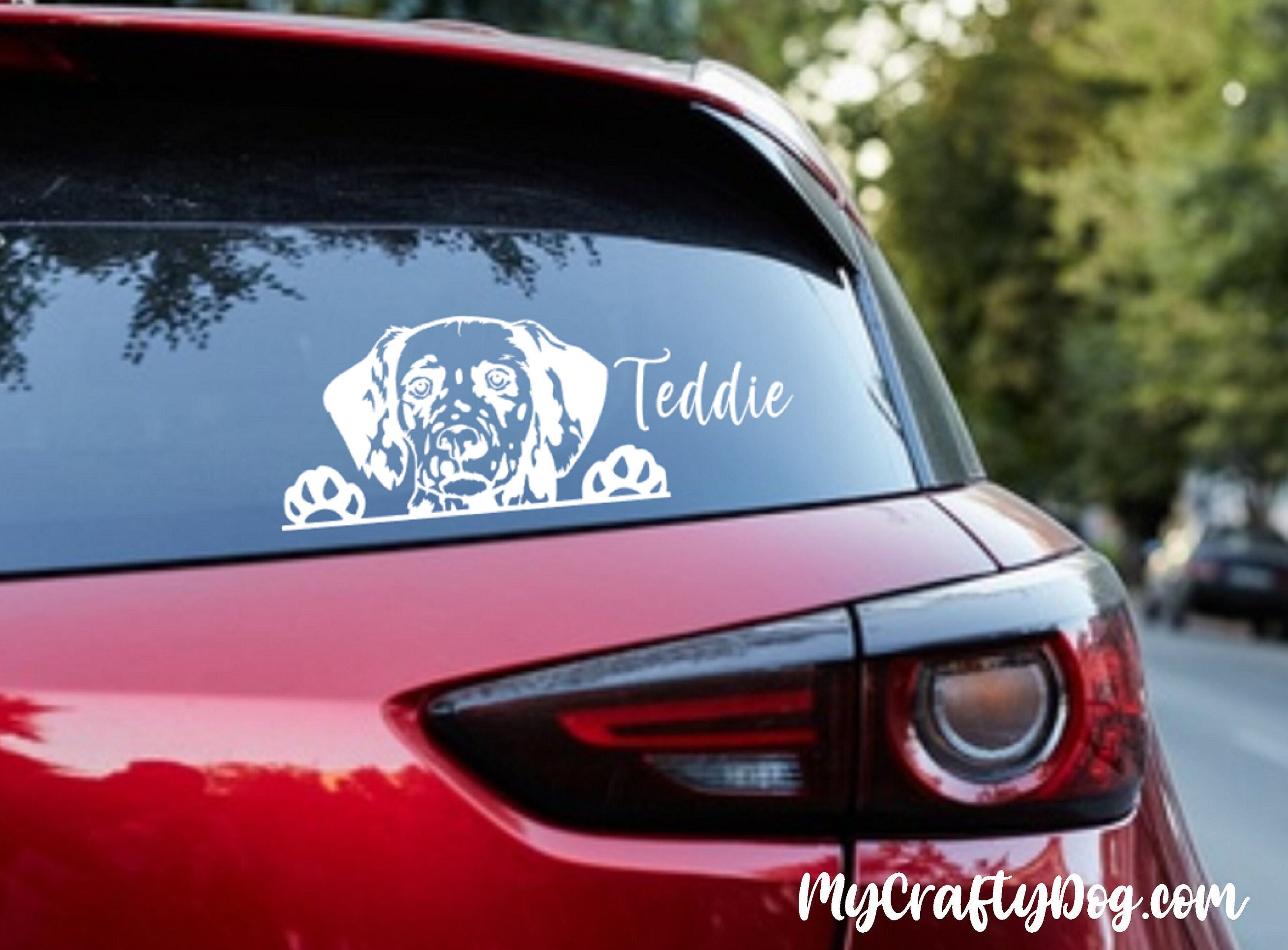Dalmatian Peeking Dog Car Decal Sticker Dalmatian Dog Etsy Australia