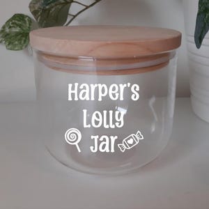 Lolly Jar custom name vinyl STICKERS Decals Waterproof Sweet Jar for Kids Best Gift Birthday Christmas Easter Personalised name