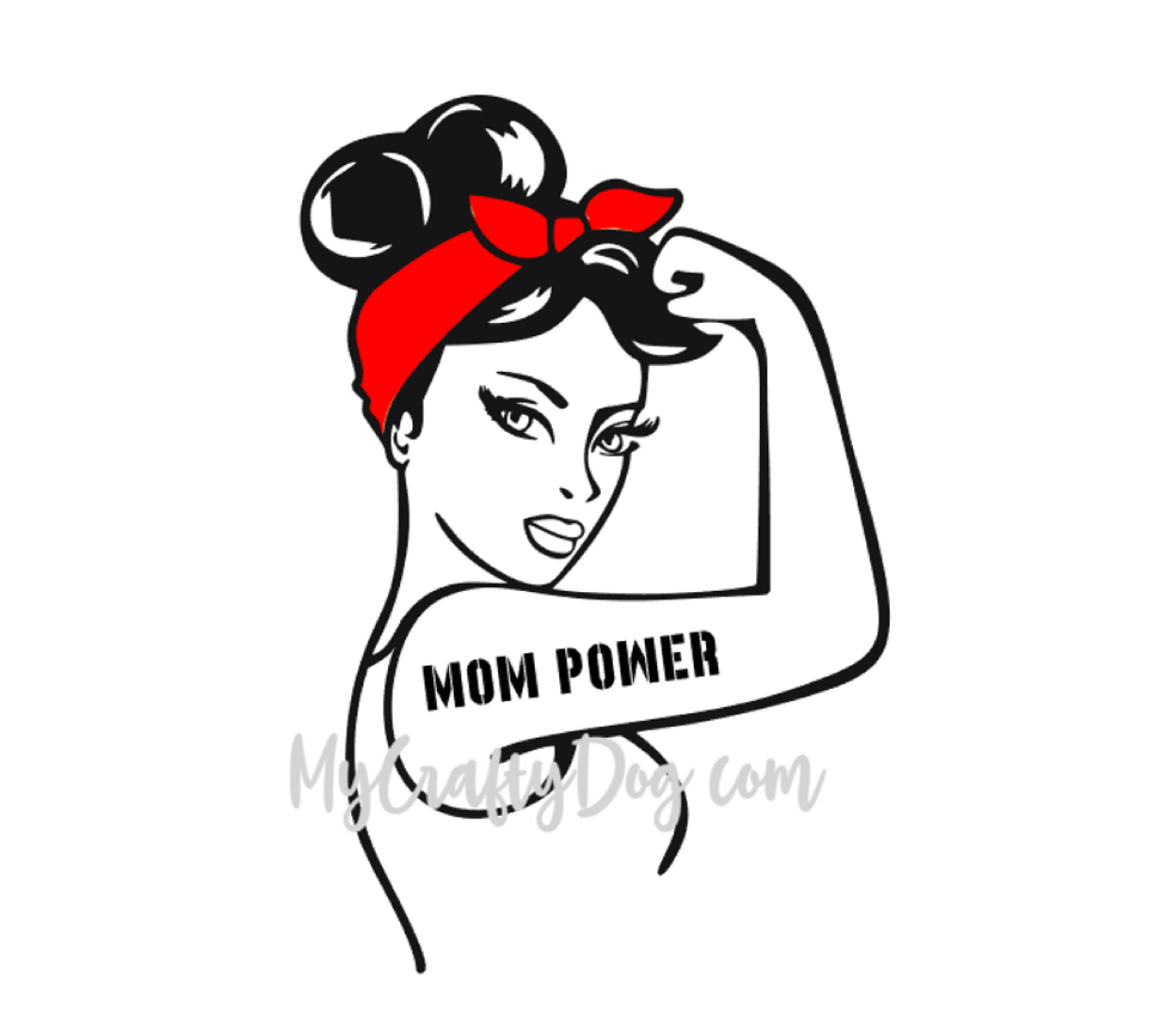 Mom Power Car Decal Sticker Rosie the Riveter Strong Women