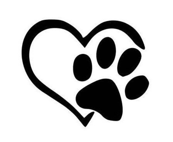 Hunde Pfoten Herz Welpen Pfoten Herz Geschenk' Sticker