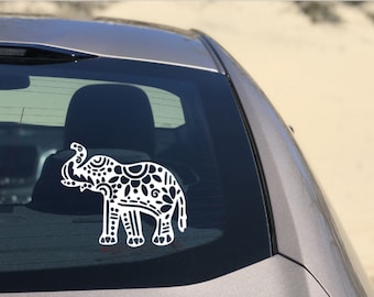 Elephant Mandala Car Decal Sticker. Love Elephants Mindful Buddhism Mindfullness