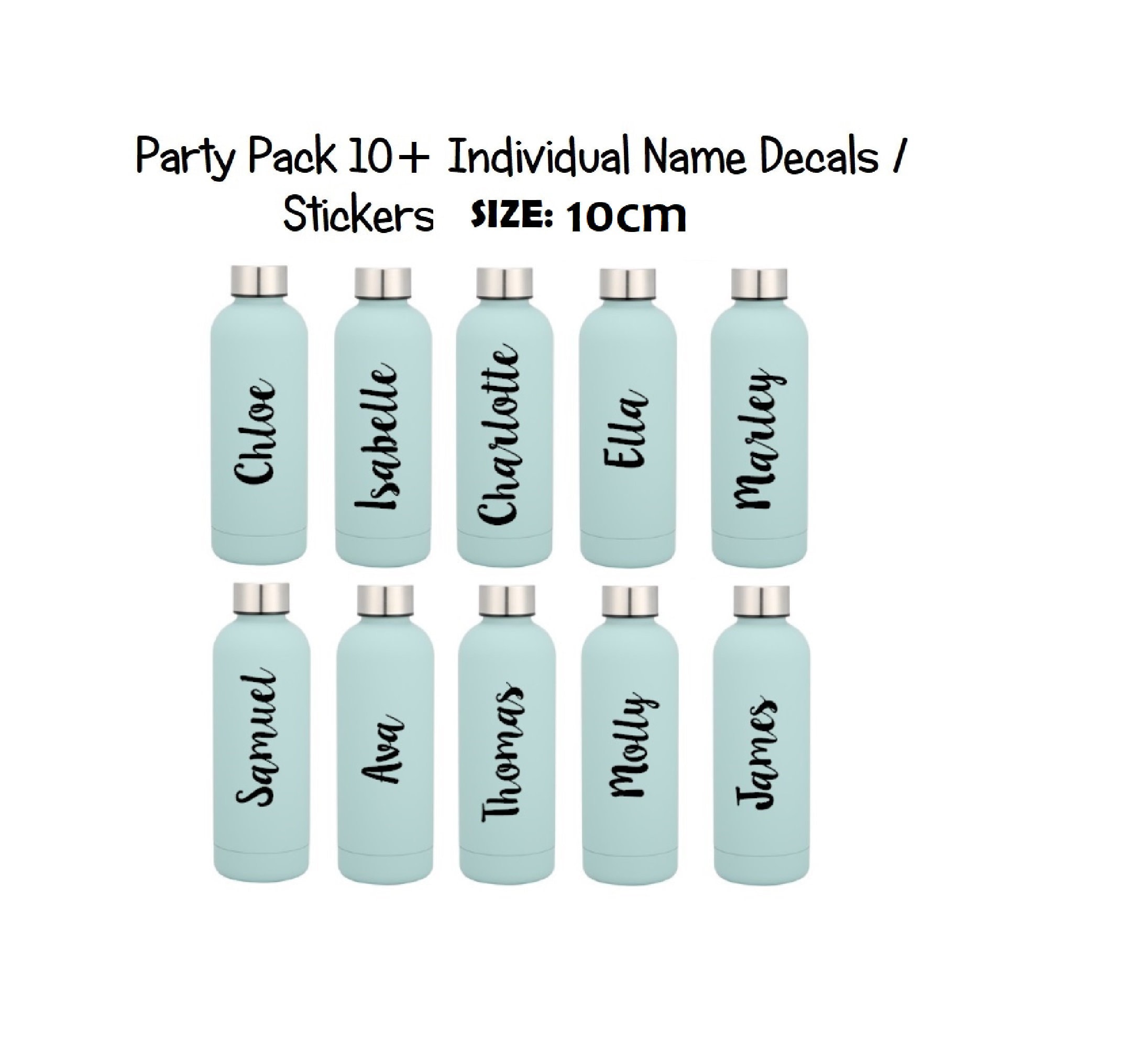 10 NAME LABELS STICKERS Size 10CM for Vinyl Drink Bottle Etsy Australia