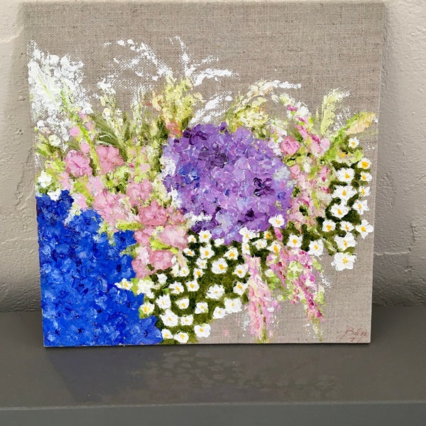 Tableau peinture fleurs