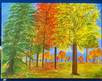 Peinture Arbres d’automne - tableau peinture à l’huile