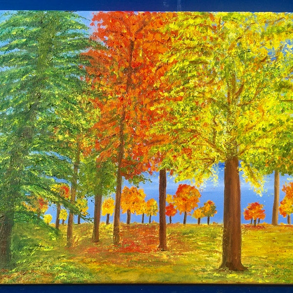 Peinture Arbres d’automne - tableau peinture à l’huile