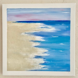Enfants sur la plage, peinture à l'huile sur toile, 30x40 cm