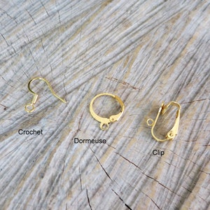 Boucles asymétriques dorées et noires, forme géométrique, anneau et carré, pierre hématite, acier inoxydable, clips oreilles non percées image 5