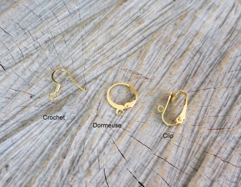 Boucles asymétriques dorées et noires, forme géométrique, anneau et carré, pierre hématite, acier inoxydable, clips oreilles non percées image 5