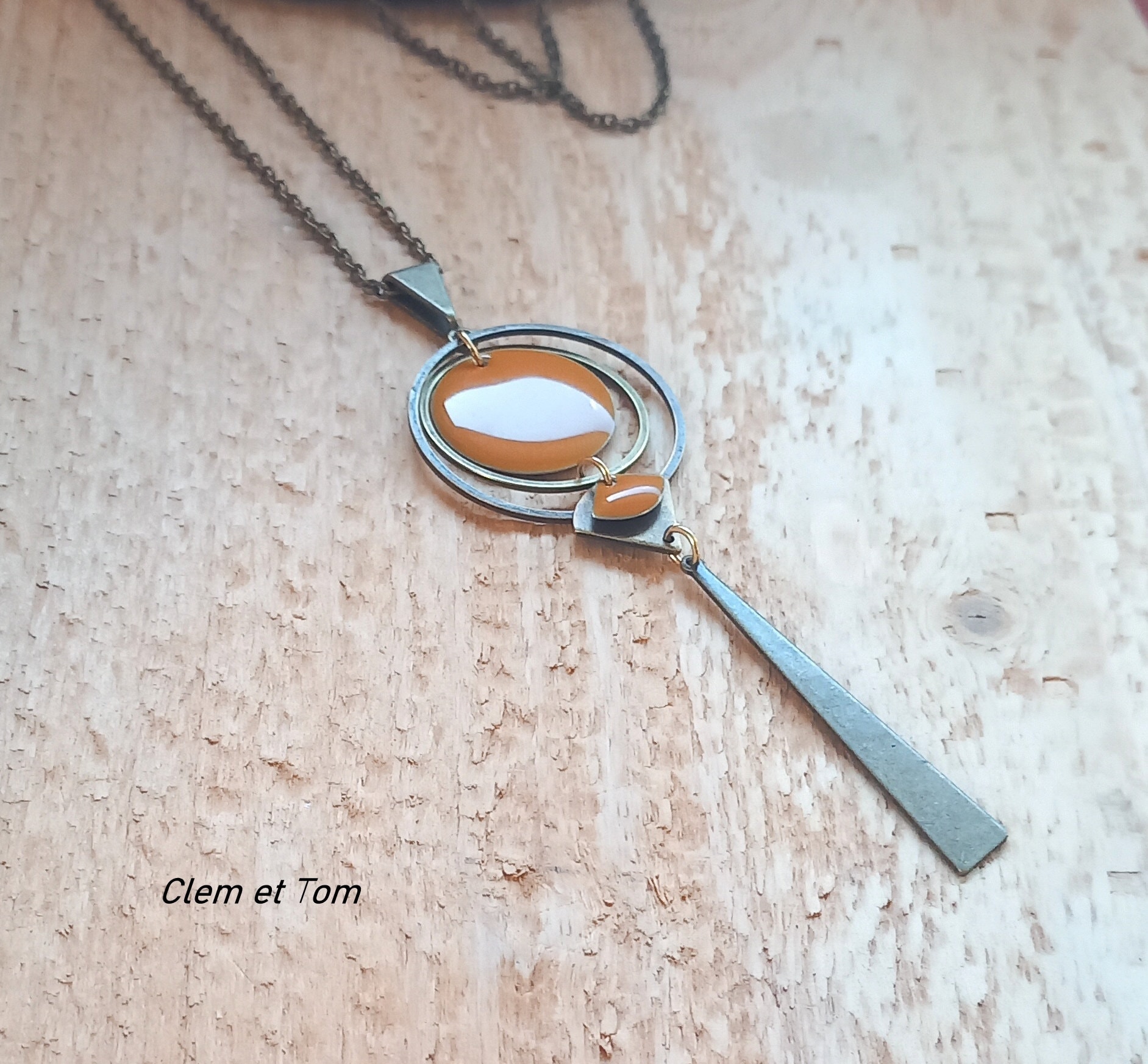 Collier Long Sautoir Vintage Avec Breloques, Perles, Verre Et Bois - Style Bohème, Occasion Dans Son état