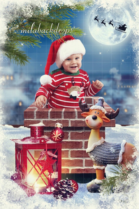 Christmas overlay Christmas digital backdrop Santa Pet portrait template /& Santa overlay christmas card Digital Pet painting background