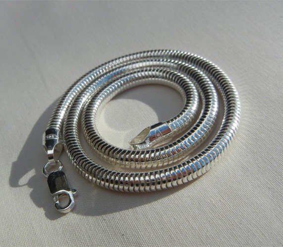 Smooth Round Chain Smooth and Flexible Chain Necklace, 925 Sterling Silver, Round Shape ...