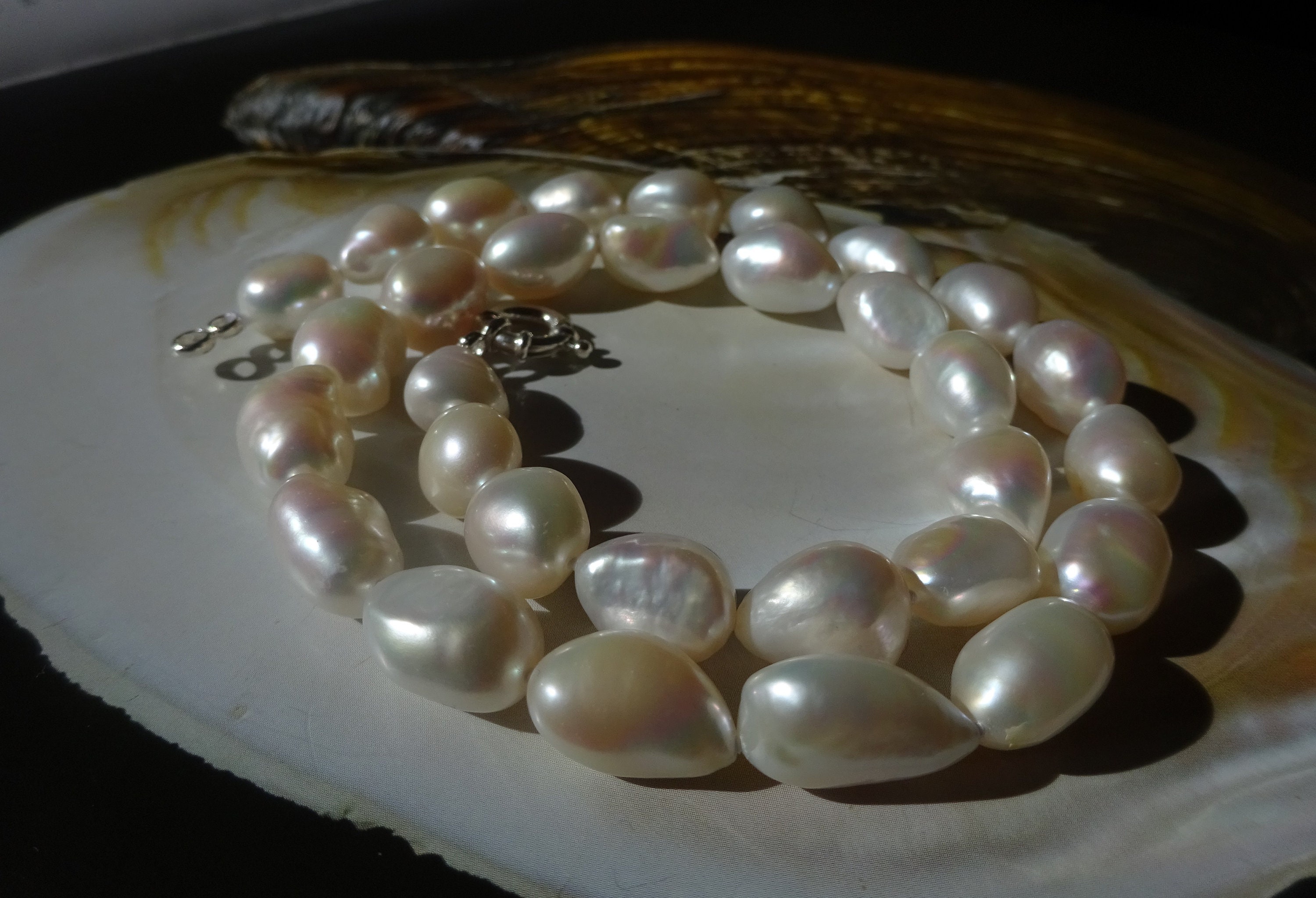 Freshwater Cultured Pearl Necklace, Cultured Pearl, Baroque Pearl, White  Pearl, Natural Pearl, Pearly Pearl, 44cm - Etsy Israel