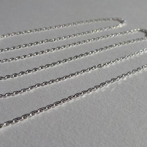 Fine chain in solid 925 silver or vermeil, length 45cm, special for pendants with narrow bails