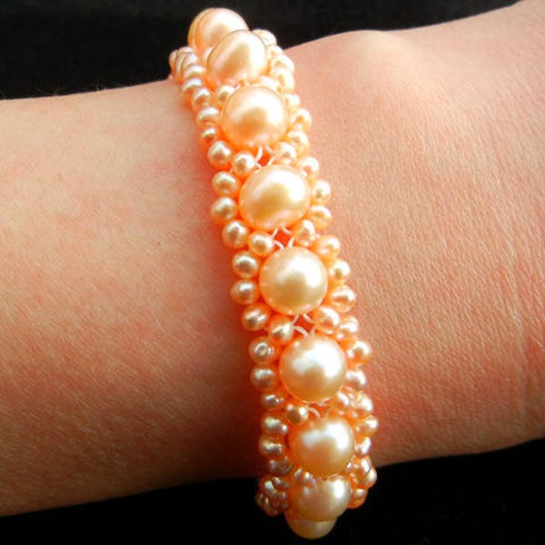 Bracelet Perle de Culture d'Eau Douce 6.5-7mm AA+ Couleur Rose