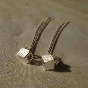 Orecchini A Cubo In Argento 925 - Gioielli Minimal Per Donna E Ragazza - FIVE-D