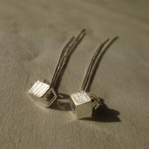 Orecchini A Cubo In Argento 925 - Gioielli Minimal Per Donna E Ragazza - FIVE-D
