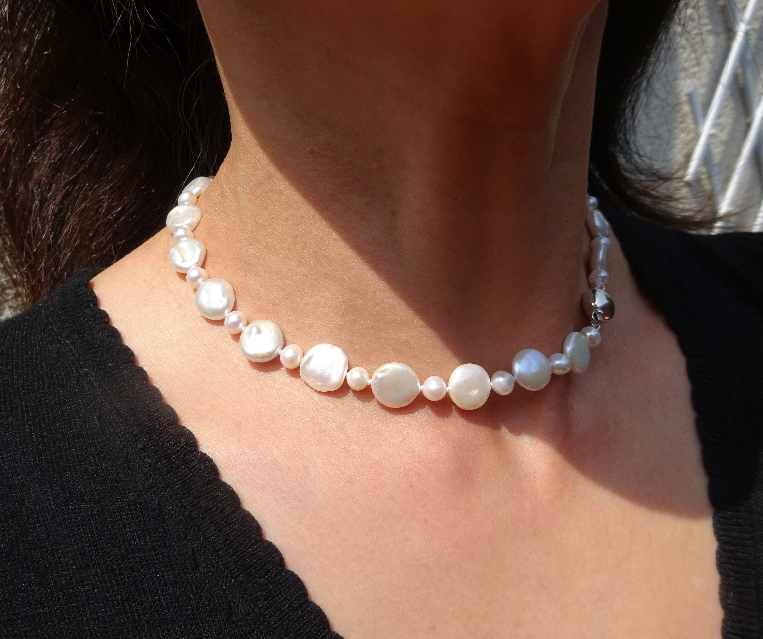 Cultured pearl deals choker necklace