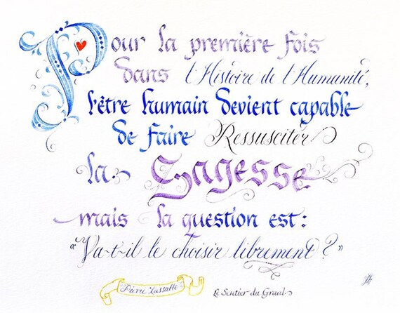Articles similaires à Calligraphie française // Format petit