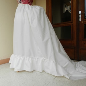 Petticoat for bustle dress 1870 to 1880 Victorian fashion Belle-Epoque; the steel structure under the petticoat is not included in the purchase.