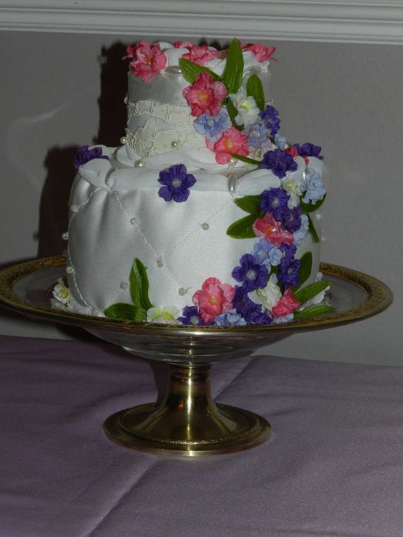 Wedding Cake Floral Pillow Wedding Ring Pillow Etsy