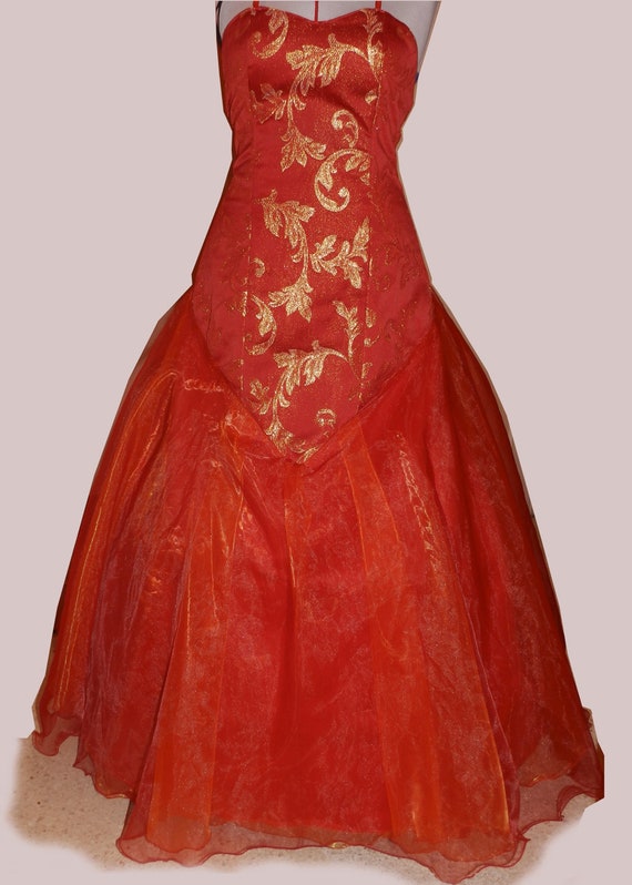 baroque red dress Baroque Floral Detail Dress Short Sleeve Red