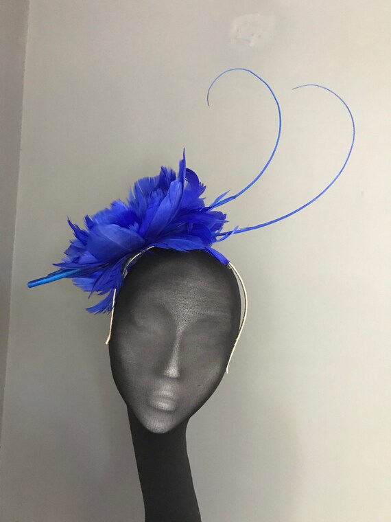 bright blue wedding hat