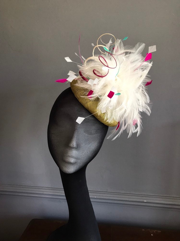 SALE Lime green as cream fascinator 
