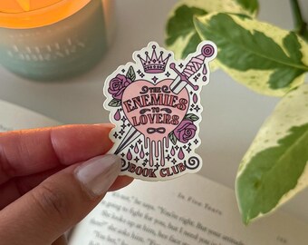Enemies to Lovers Book Club Sticker | Romance Trope Sticker | Bookish Vinyl Sticker | Sticker for Readers | Accessory for Kindle