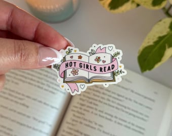 Hot Girls Read Book Sticker, Bookworm Reader Accessory, Hot Girls Read Kindle Sticker, Girly Kindle Accessory