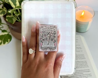 Romance Storyteller Tarot Card Magnetic Kindle Grip, MagSafe Kindle Grip, Magnetic Kindle Holder, Kindle Accessories, Bookish Gifts for her