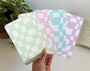Wavy Checkered Kindle Insert, Pastel Kindle Cover, E-reader Insert Bundle