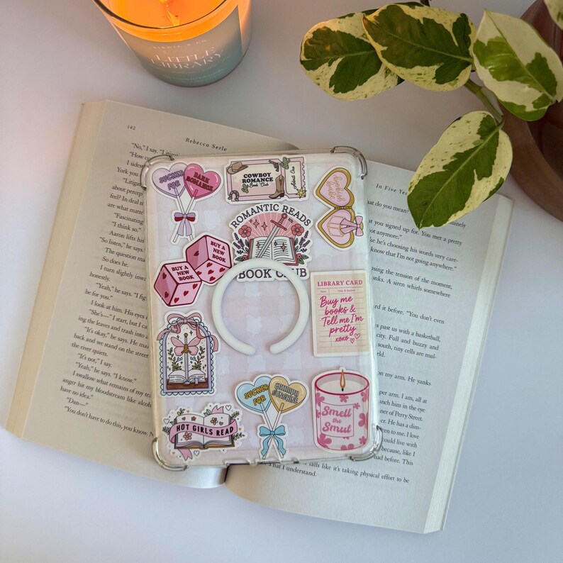 Fantasy Book Frame Sticker | Romantasy Reader Sticker | Bookish Sticker for Fantasy Readers | Bookish Sticker for Kindle image 3
