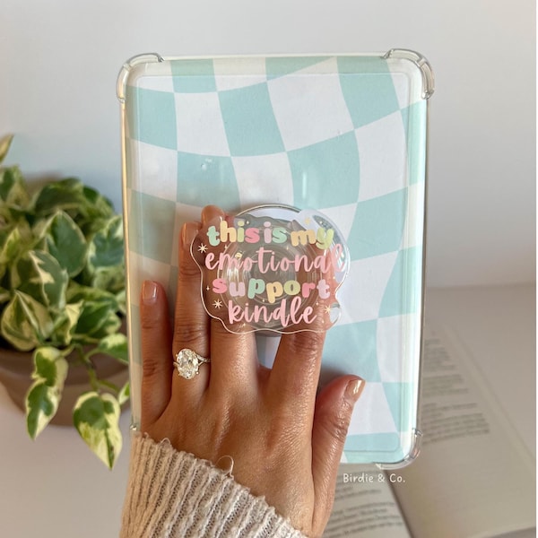 Emotional Support Kindle Magnetic Kindle Grip, MagSafe Kindle Grip, Magnetic Kindle Holder, Kindle Accessories, Bookish Gifts for her