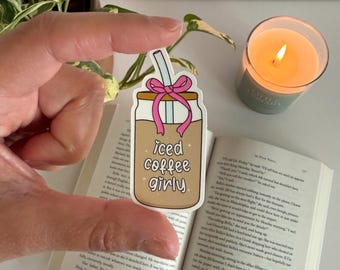 Iced Coffee Girly Kindle Sticker: Girly Bow, Waterproof Matte Finish