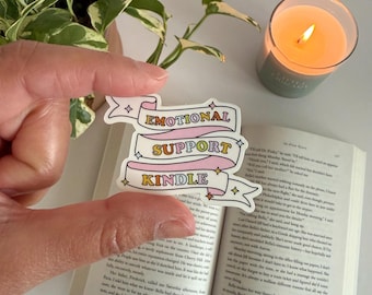 Emotional Support Kindle Sticker: Bookworm Reader Accessory