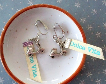 Collier Et Boucles D'oreilles Clips En Pâte De Verre Rouge - Vintage Années 1940/1960