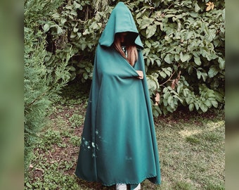 Sorcerer's cape, magician's cape, ideal Halloween, Christmas gift, carnival, fir green