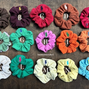 Ralph Lauren scrunchie, upcycle, Authentic, polo, gift, handmade, repurpose, RL, Ralph Lauren polo, hair