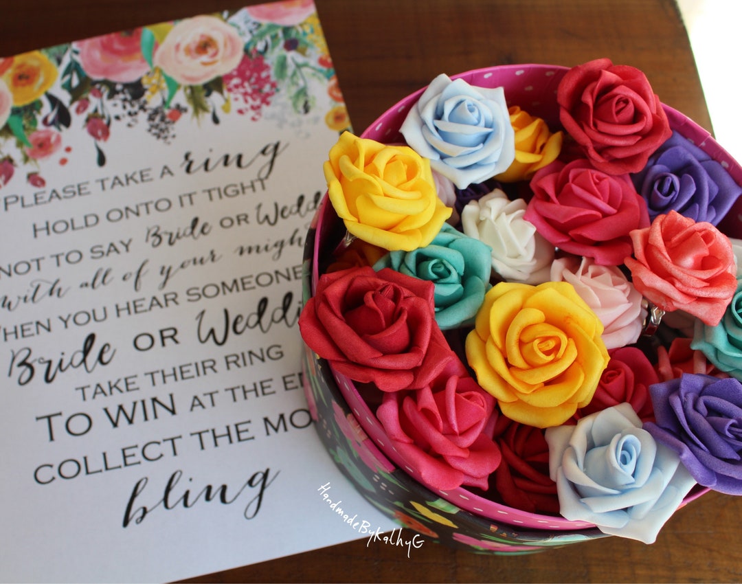 Rings for Ring Game Bridal Shower Floral Rings Bridal Etsy