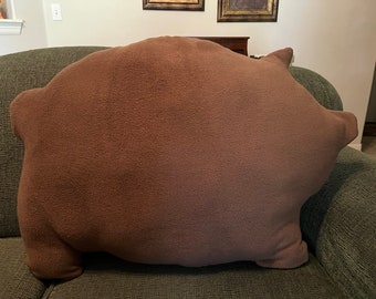 Marranito pillow, pan dulce, puerquito pan dulce pillow, pig pillow, brown fleece, Mexican bread, sweet bread, gifts