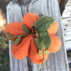 Pumpkin pin cushion, sewing pins, pin cushion, cream pumpkin, Cinderella inspired, fall, pumpkin patch image 6