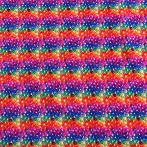 Premium French Terry Fabric, Rainbow Bubbles Digital Print, Colorful Knit Fabric by the Yard