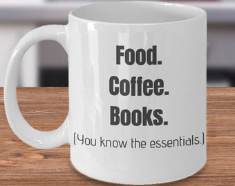 Coffee and Books Mug, Coffee Book Gift, Bookish Gift ideas, Readers Mug, Reading Coffee Mug, Librarian Mug, Reading Addict Mug, Readers Cup