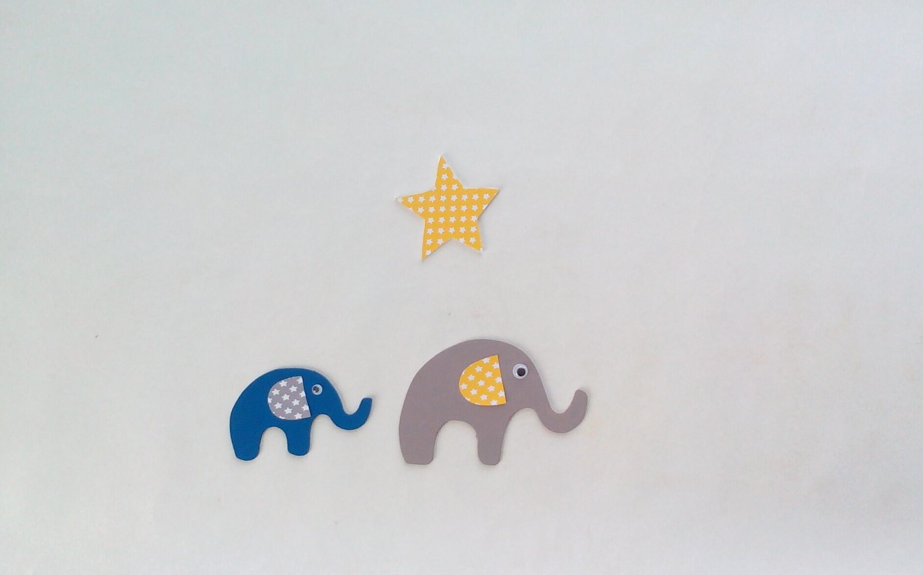 Stickers Éléphants, Décorations Éléphants à Coller, Chambre Enfant, Lettres en Bois, Stickers Enfant