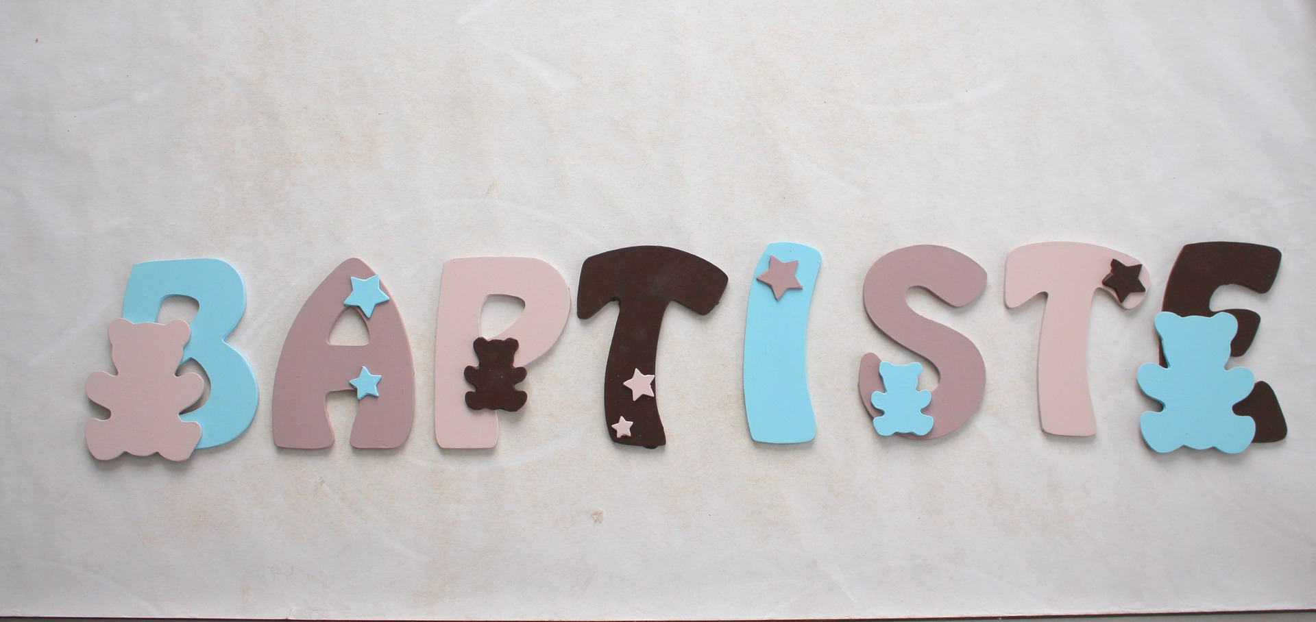 Lettres en Bois Prénom/ Lettres Décoratives/ à Coller/ Plaque de Porte/ Décoration Chambre