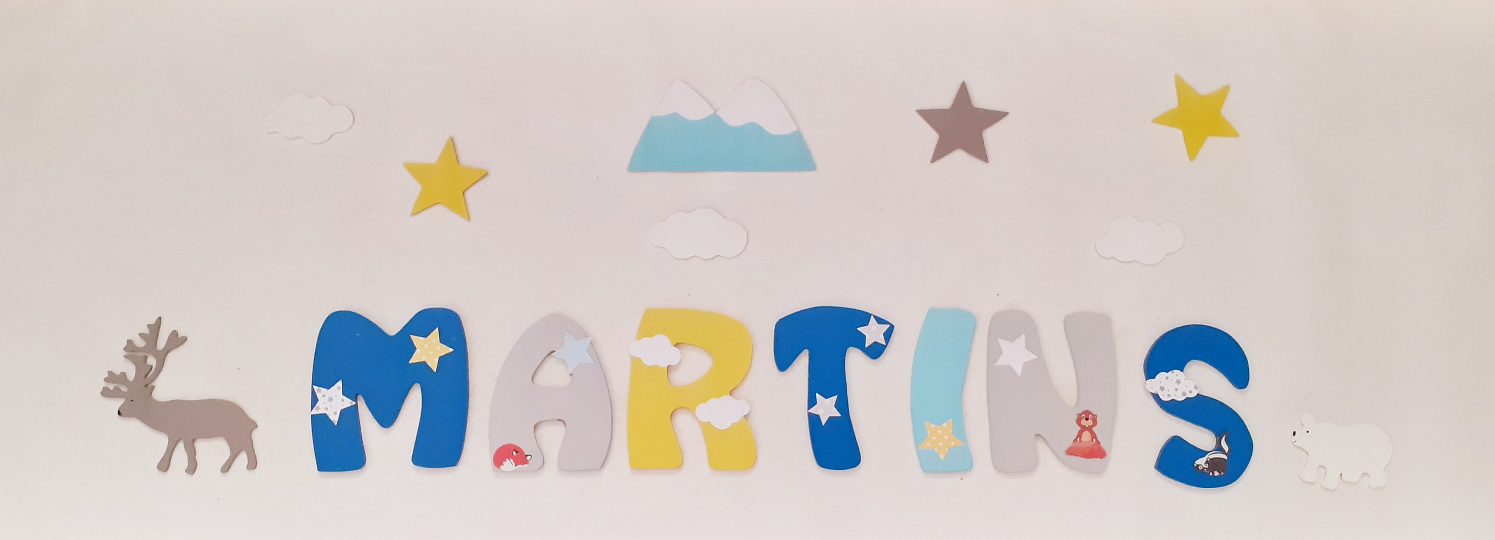 Lettre Prénom Bois, Lettres en Personnalisé, Plaque de Porte, Décoratives, Cadeau Noël Enfants