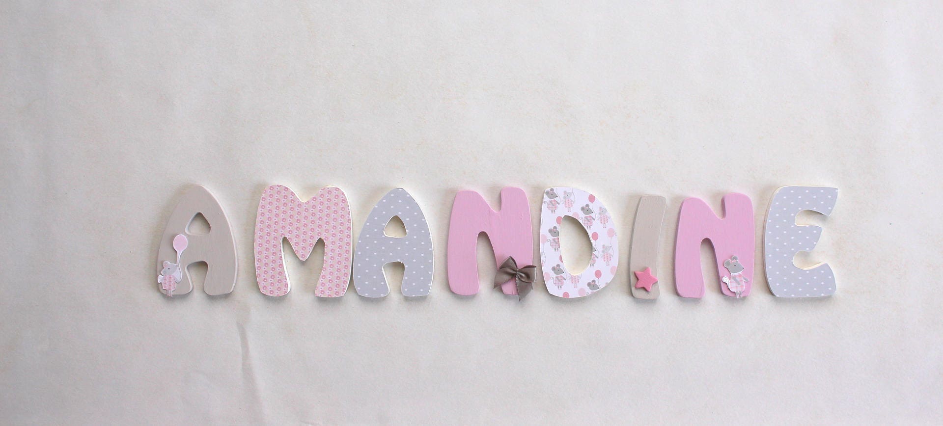 Lettres Prénom Bois/ Lettres à Coller/ Personnalisée/ Décoration de Chambre/ Cadeau Naissance